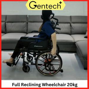 Full Reclining Berbaring Lightweight Wheelchair Elevating Padded Leg Rest Supports Self Propelled Kerusi Orang Tua