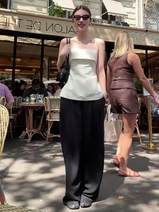 JUENONG | Summer Elegant Old Money Style Camisole and Trousers Set
