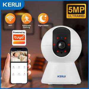 KERUI 5MP 4K WiFi IP Camera Works With Tuya Indoor Wireless Smart Home Security Human Detect Surveillance Camera Auto Tracking