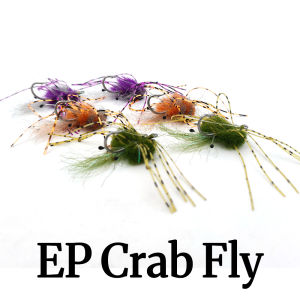 1PC/2PCS Weighted Saltwater Fishing Lure EP Crab Fly for Redfish Striped Bass Trout Snook - Tungsten Eyes UV Resin