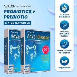 AVALON AdvanCleanse Enhanced Probiotics Formula 60s | 10 billion CFU | Prebiotics & Probiotics | Support Healthy Gut