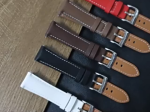 Black/Brown PU Leather Watch Band Replacement Leather Watch Strap 20mm 22mm