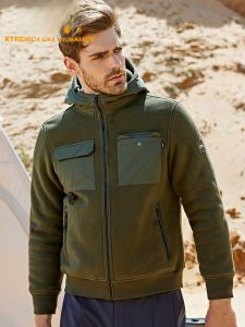 จี๊ป | เสื้อแจ็คเก็ตขนแกะทรงหนาสำหรับผู้ชาย เสื้อคลุมกันหนาวแบบมีฮู้ด ระบายอากาศได้ดี ป้องกันไฟฟ้าสถิต สำหรับใส่ทำงาน เสื้อคลุมกันหนาวแบบหนา