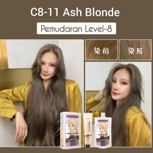 Fenkang Miomiosaki C8.11 Ash Blonde hair color japan bleaching cat pewarna rambut Diosys socolor wonder