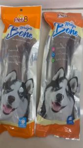 กระดูกผูก Mega bone สีคล้ำไหม้นิดหน่อย โละสต็อก กระดูกผูกเคลือบไก่ 10 รสไก่&นม Mega Bone ใหญ่เคี้ยวมันส์สะใจ