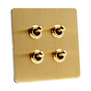 PIALT | Light Luxury Retro Style Brushed Copper Effect 86 Type Switch Panel
