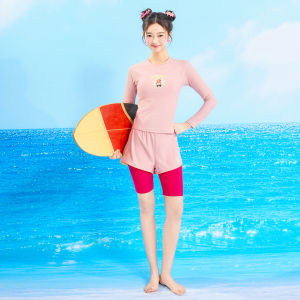 Barbie | Conservative Slimming Long-sleeve Separate Bikini Pants Swimsuit