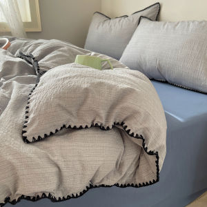 susan | French Style Simple Colored Bedding Set Shell Edge Non-100% Cotton