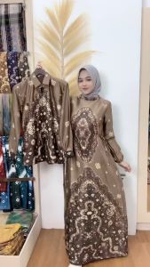 GAMIS NURA SONGKET PRINTING DRESS BATIK JUMPUTAN PALEMBANG Dress Batik Maxi Premium Bahan Dior Silk Adem - Lazada