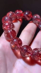 [คอลเลกชัน] สร้อยข้อมือสตรอเบอร์รี่สีทอง สีธรรมชาติ สีแดง ซุปเปอร์เซเว่นโกลด์ สร้อยข้อมือคริสตัลสตรอเบอร์รี่ ไมก้าแฮร์คริสตัล