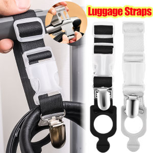 สายรัดกระเป๋าเดินทางกระเป๋าเดินทางไนลอนแบบปรับได้คลิบสปริงโลหะได้เข็มขัดสายรัดกระเป๋าเดินทางสำหรับใส่สัมภาระรถเข็นล้อเดียว