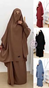 Mukena Dewasa Serbaguna-Set French Khimar Cadar Niqab Setelan Haji Dan Umroh