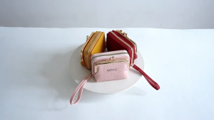 UISNMALL # 1097 Korean 2 piece set PU Leather Cute Woman Wallet University Students Card Holder Wallets Coin Purse Women