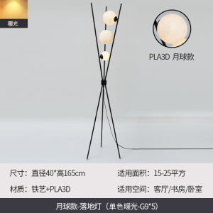 Modern Minimalist Moon Landing Lamp Iron Body with PMMA High Transmittance Shade Three-Color Dimmer Control Foot Switch