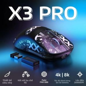 Chuột Chơi Game Không Dây Bluetooth Attack Shark X3Pro 26000dpi PixArt PAW3395 Kết Nối Ba Chế Độ 6 Nút Bấm Lập Trình Được Chuột Quang Sạc Lại