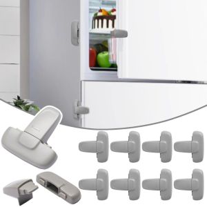 5pcs Home Refrigerator Lock / Toddler Kids Child Cabinet Safety Lock  / Anti-stab Hand Cabinet Lock / T-Type Sealing Buckle Refrigerator Catch / Refrigerator Door Fixing Buckle Sealing Buckle