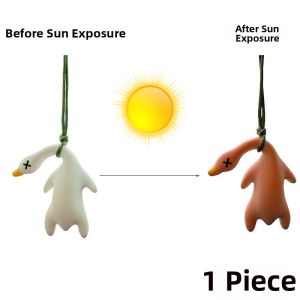 Creative Color Changing Ultraviolet Light Toy Duck Pendant Stress Relief Gadgets Small Toy for Children above 3 Years Old