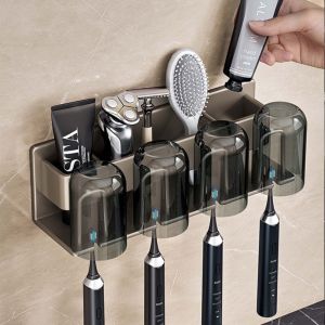 Giá Treo Bàn Trải Đánh Răng Thép Carbon Tặng Cốc  Hộp Đựng Bàn Chải Dán Tường