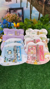 ชุดเครื่องเขียน แพ็ค 6 ชิ้น (ดินสอ ยางลบ ไม้บรรทัด สมุดโน๊ต กบเหลา) อุปกรณ์การเรียน พกพาง่าย ให้เป็นของขวัญ ของแจก