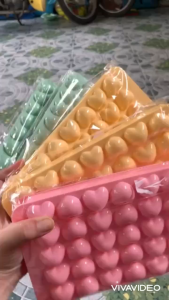 Khay Khuôn Làm Đá 35 Ô Hình Trái Tim Có Nắp Đậy Tiện Lợi