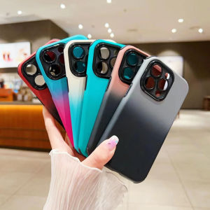 CrashStar Thickened Corners Gradient Silicone Hard Shockproof Phone Case For iPhone 16 15 14 Pro Max 13 12 11 Pro Max Simple Fashion Phone Casing Cover With Full Cover Lens Camera Protection