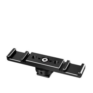 Aluminum 3 Hot Shoe Extension Bar Triple Cold Shoe Mount Bracket for DSLR Mirrorless Camera Microphone Led Video Vlogging