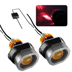 3Inch Crystal Car Motor Headlight Retrofit DRL Led RGB Angel Eyes Halo Rings Front Headlight Decorative Light With APP Control