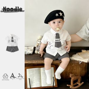 Short Sleeve Cartoon Shirt and Shorts Set For Boy Summer