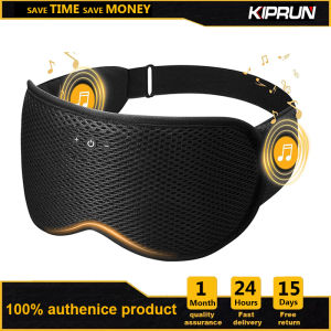 KIPRUN 3D Contoured Sleep Mask with Bluetooth Headphones Sleep Headphones Ventilated Fabric Eye Masks for Sleep 100% Blackout 3D Contoured Eye Cups Sleeping Mask for Men Women