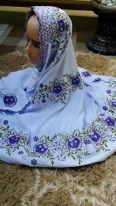 Mukena Terusan Lajuran Langsungan Dewasa Bordir Jumbo Santri Motif Ceplok