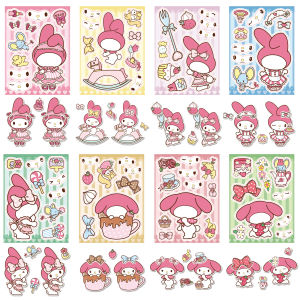 Creative DIY Miffy Face Replacement Stickers Sanrio Puzzle Cartoon Decals Intellectual Sticker Album Non-Drying Adhesive
