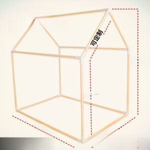 โครงบ้านผ้าใบขนาดใหญ่สำหรับเด็ก บ้านผ้าใบในร่มสำหรับเด็ก บ้านผ้าใบเจ้าหญิง DIY โครงบ้านผ้าใบทำจากไม้แข็งสำหรับเล่น