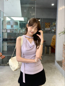imimtuan | Áo Blouse Dây Đeo Quai Ngang Không Tay