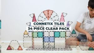 Connetix Tiles Clear Starter Pack (34 pieces) | Magnetic Tiles | STEAM toys