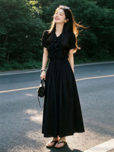 HUAYILING | French Audrey Hepburn Style Summer Long Dress