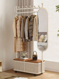 Rotatable And Movable Mirror Clothes Rack