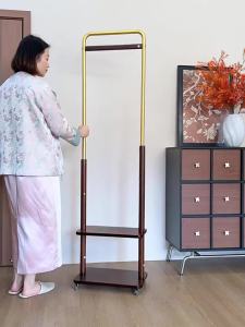 TINGXU | Portable Antique Style Home Solid Wood Easy Assemble Small Clothing Rack