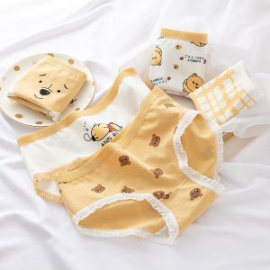 Quần lót nữ gấu vàng cotton viền ren cute xinh thoáng mát siêu hot mẫu mới loại 1