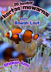 22 LEMBAR KERTAS MEWARNAI GAMBAR ANAK TEMA BAWAH LAUT UNTUK ANAK PAUD TK DAN SD