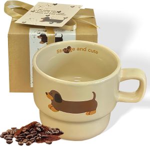 Dachshunds Dog Coffee Mugs Home Ceramic Cup Drink Juice Cola Outdoor Travel Cocoa Handheld Water Mug For Lovers Friends