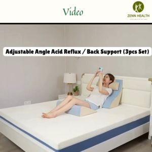 3 In 1 Inclined Wedge Cushion Pillow Adjustable Angle With Ergonomic Design Backrest Sleeping Pillow & Removable Cover