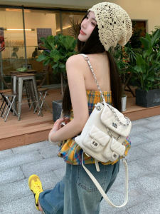Modern Neutral Style Double Shoulder Bag Chain Handle Soft Polyester Material Daily Use Lightweight Waterproof Bag of Parody