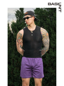 Áo Ba Lỗ Thể Thao Thoáng Khí Lưới Đàn Hồi Mùa Hè Basic Unit Dành Cho Nam Áo Tập Thể Dục Cổ Tròn Nhanh Khô Vải Nylon