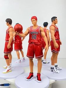 Action Figure SLAM DUNK isi 5 pcs Miniatur Topper Kue Pajangan Mainan Olahraga Pemain Basket Sakuragi Rukawa