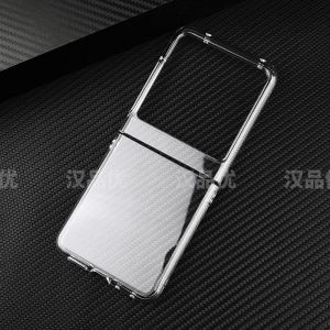 HANPINYOU | Non-Yellowing Hard Protective Phone Case for Motorola Razr Flip Screens Thin Transparent Shockproof Minimalist