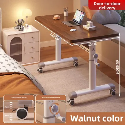 FWTDF | Ergonomic Height Adjustable Computer Desk Simple Modern Style Mobile Office Desk Student Bedroom Small Table Work Station