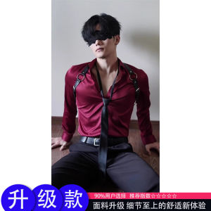 เสื้อเชิ้ตแขนยาวสีแดงสำหรับผู้ชาย ทรงหลวม สไตล์วัยรุ่น เสื้อเชิ้ตทรงพื้นฐานสำหรับฤดูใบไม้ผลิและฤดูใบไม้ร่วง เสื้อเชิ้ตผู้ชายแบบลำลอง