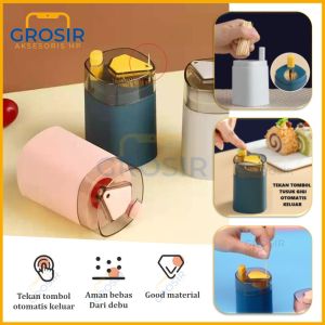 Tempat tusuk gigi otomatis wadah penyimpanan toothpick automatic holder Kotak Dispenser Pencet Tombol praktis