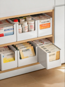 LANJIAOLUO | Medicine Organizer Shelf Household Desktop Straight Corner Storage Rack