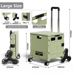 XIWUSHOUJIANG | Large Capacity Wheeled Durable Lightweight Thick Shopping Cart